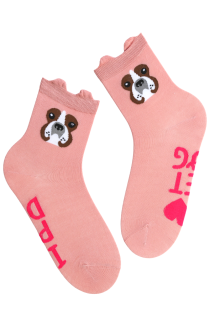 PET DOG pink cotton socks with dogs | BestSockDrawer.com