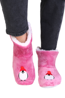 PINGU pink soft slippers | BestSockDrawer.com