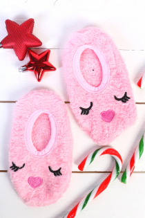 PUFFY pink home slippers for kids | BestSockDrawer.com