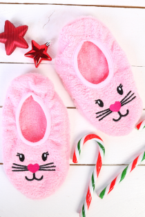 PUFFY pink home slippers | BestSockDrawer.com