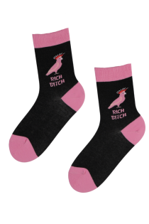 RICH BITCH pink socks for women | BestSockDrawer.com