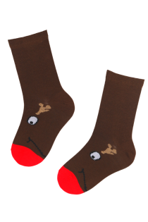 RUDOLF reindeer cotton socks for children | BestSockDrawer.com