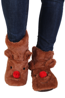 RUDOLPH brown soft slippers | BestSockDrawer.com