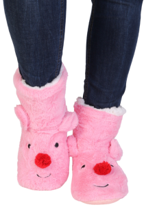 RUDOLPH pink soft slippers | BestSockDrawer.com