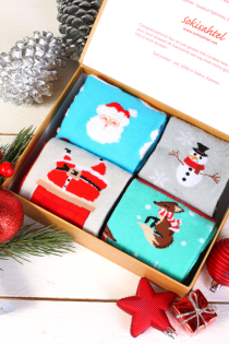 SANTA Christmas gift box with 4 pairs of socks | BestSockDrawer.com