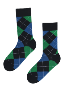 SATURDAY cotton socks with a rhombus pattern for men | BestSockDrawer.com