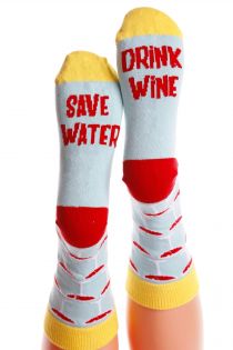 SAVE WATER light blue cotton socks for women | BestSockDrawer.com