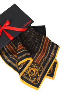 SCARF black neckerchief with a golden pattern | BestSockDrawer.com