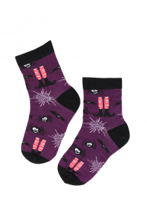 SCARY MOOD Halloween socks with witches and spiders for kids | BestSockDrawer.com