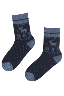 SNOWFALL blue wool socks | BestSockDrawer.com