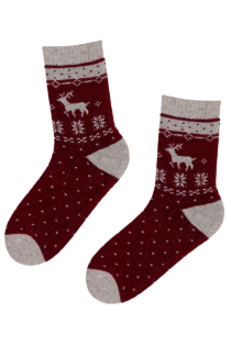 SNOWFALL red wool socks | BestSockDrawer.com