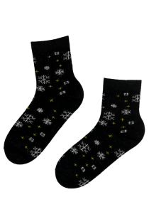 SNOWY black wool socks | BestSockDrawer.com