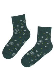 SNOWY green wool socks | BestSockDrawer.com