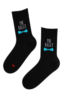 "Mr RIGHT" sock with silver thread for men | BestSockDrawer.com