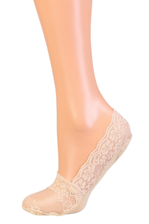 AMALFI beige lace footies for women | BestSockDrawer.com