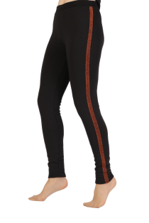 BANDA thermal leggings for women with copper-color stripes | BestSockDrawer.com