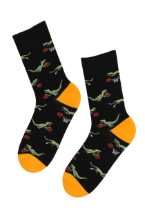 BART black socks with dinosaurs playing basketball | BestSockDrawer.com