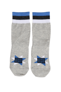 ONLINE gray socks with blue-black-white edge | BestSockDrawer.com