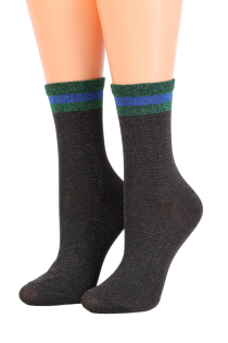 SÄDE brown glittering women's socks | BestSockDrawer.com