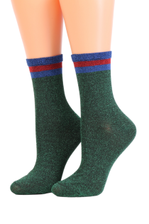 SÄDE green glittering women's socks | BestSockDrawer.com