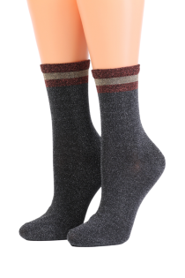 SÄDE gray glittering women's socks | BestSockDrawer.com