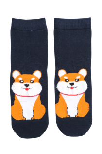 DOG dark blue Shiba Inu socks | BestSockDrawer.com