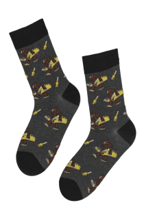 WILD dark gray socks with gorillas and tacos | BestSockDrawer.com