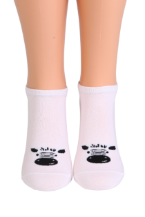 WHITE ZEBRA low-cut socks with zebras | BestSockDrawer.com