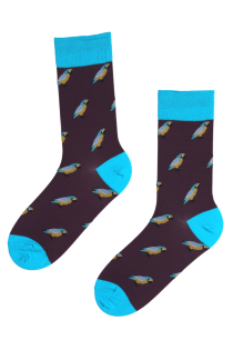 SUNDAY stylish suit socks with parrots | BestSockDrawer.com