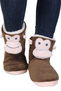 BUDAPEST warm slippers with monkeys | BestSockDrawer.com