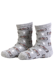 SWEET DREAMS angora wool light grey socks for babies | BestSockDrawer.com