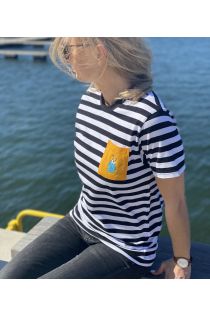 THE TALL SHIPS RACES 2021 striped shirt with a yellow pocket | BestSockDrawer.com