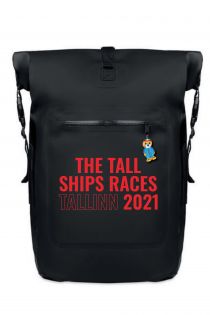 THE TALL SHIPS RACES 2021 backpack with red text | BestSockDrawer.com
