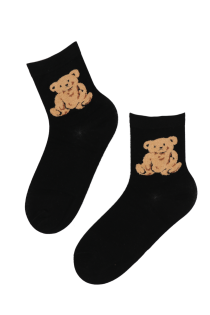 TEDDYBEAR black socks for women | BestSockDrawer.com