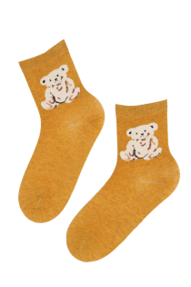 TEDDYBEAR yellow socks for women | BestSockDrawer.com