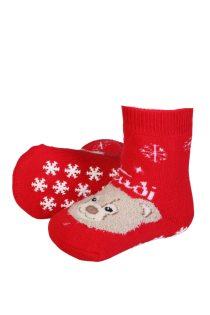TRUDI red bear socks for babies | BestSockDrawer.com