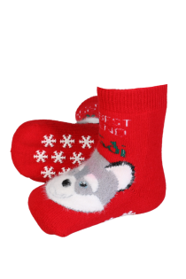 TRUDI red wolf socks for babies | BestSockDrawer.com