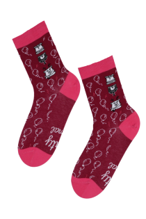 PARTY ANIMAL dark pink cotton socks | BestSockDrawer.com