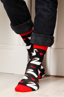SWAN Valentine's Day cotton socks | BestSockDrawer.com