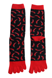 CHILI toe socks with chilis | BestSockDrawer.com