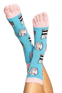 CAT patterned toe socks for men and women | BestSockDrawer.com