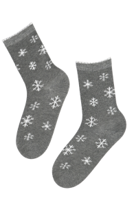 ITI grey socks with snowflakes for women | BestSockDrawer.com
