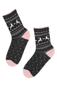 ITI black cotton socks with hearts | BestSockDrawer.com