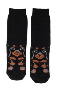 PUPPY black cotton socks for dog lovers | BestSockDrawer.com