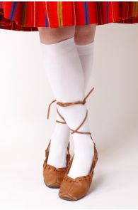 KRISS white cotton knee highs | BestSockDrawer.com
