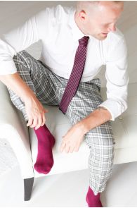 Men's purple viscose socks and purple knitted tie | BestSockDrawer.com