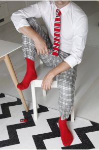 Men's red viscose socks and red knitted tie | BestSockDrawer.com