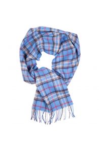 Alpaca wool blue checkered scarf | BestSockDrawer.com