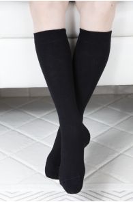 KRISS black cotton knee highs for children | BestSockDrawer.com