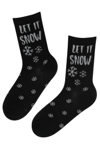 ANGEL black cotton Christmas socks | BestSockDrawer.com